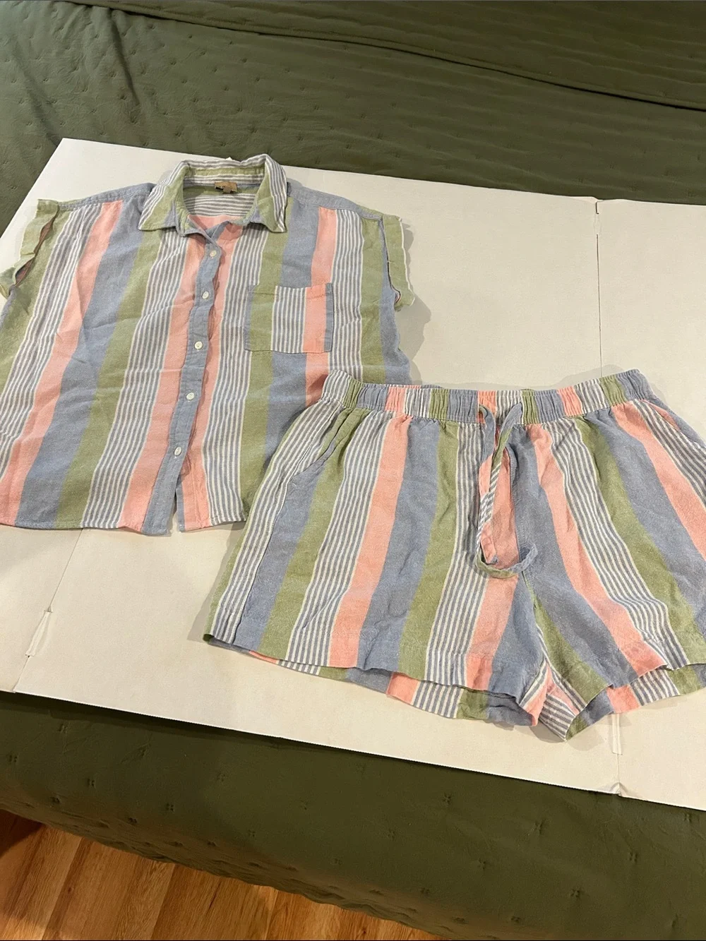 Como Vintage linen blend shorts set size XL - Picture 1 of 9